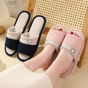 Pantuflas de Felpa con Estampado Personalizado de Osos para Mujer, Ligeras, Transpirables, Suaves, para Verano e Invierno, Cómodas para el Hogar, Directamente de Fábrica - Product Image 3