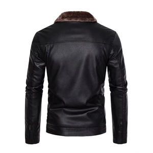 Veste en <span class=keywords><strong>cuir</strong></span> pour homme <span class=keywords><strong>de</strong></span> bonne qualité, tendance, légère, décontractée, en <span class=keywords><strong>cuir</strong></span> d'agneau, doublée <span class=keywords><strong>de</strong></span> polaire épaisse, élégante - Product Image 3