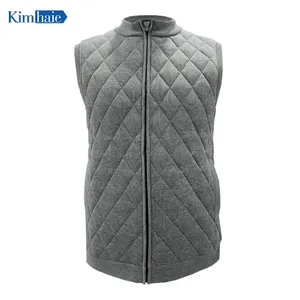 Top Quality Korea Style New Fashion Men's Grey <strong>Navy</strong> Knitted <strong>Gilet</strong> Padded Waistcoat Warmer <strong>Gilet</strong> Could Custom - Product Image 1