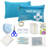 Trousse de premiers secours JCMED bleue avec bandes réfléchissantes, trousse de premiers secours de survie avec fournitures médicales d'urgence essentielles