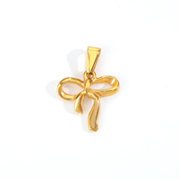 Bijoux rétro élégants à bricoler soi-même en acier inoxydable 316L or 18K nœud papillon jupe fleur rose pendentif violon accessoires de mode pour femmes