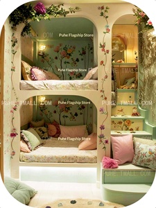 Lit de princesse <span class=keywords><strong>romantique</strong></span> français pour fille, en bois massif, multifonctionnel, avec espace de rangement, pour chambre mère-enfant, lit mezzanine - Product Image 5