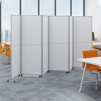 Paravent de bureau pliable mobile sur roulettes, cadre en acier inoxydable, séparateur de pièce portable, protection de la vie privée pour le bureau