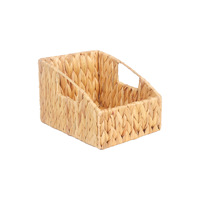 Panier de rangement en osier tressé en forme de gourde, style pastoral, à bordure florale, pour bureaux et tables basses, idéal pour le dropshipping transfrontalier