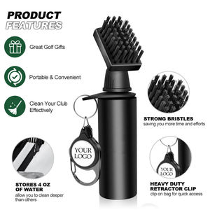 Brosse de nettoyage pour clubs de golf avec logo personnalisé OEM, bouteille d'eau en plastique avec brosse de nettoyage pour clubs de golf - Product Image 3