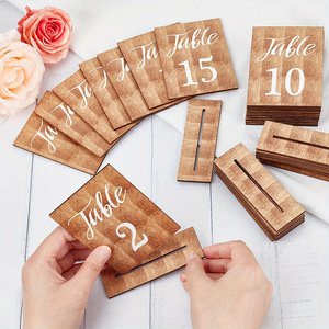 In stock: Nordic style knotted <b>wedding</b> party <b>table</b> place <b>cards</b>, wooden creative number <b>table</b> nameplates, decorative ornaments. - Product Image 3