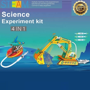 4 <span class=keywords><strong>en</strong></span> 1 DIY Vástago de madera 3D rompecabezas juguete niños ciencia maquinaria hidráulica ingeniería modelo de madera Kits de construcción para ciencia hidráulica - Product Image 2