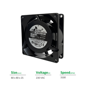 FULLTECH UF-80B23BTH 80x80x25 มม. 230VAC 50Hz 16W 3100RPM พัดลมระบายความร้อนแบบแกนสำหรับตู้อินเวอร์เตอร์ - Product Image 2