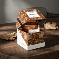 Bougie parfumée A07P Luxurious Premium Custom Fragrances en cire de soja dans un bocal en verre poli avec boîte cadeau pour la décoration de la maison