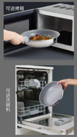 Ensemble de 7 ustensiles de cuisine en céramique avec revêtement antiadhésif, comprenant une casserole de 20 cm, un wok de 28 cm, une poêle de 24 cm, une spatule avec manche amovible