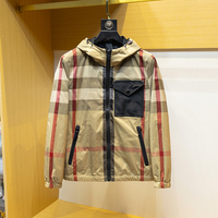 Nouvelle Veste Tendance Printemps/Automne 2026 à Carreaux Imprimés, Veste à Capuche Décontractée pour Homme, Manteau Fin Premium