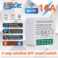 CNBINGO Tuya soporte Home Wifi Bluetooth asistente Alexa Google interruptores de Control remoto inalámbrico Mini Módulo de interruptor inteligente