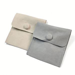 Sac à bouton-pression en microfibre personnalisé, taille et couleur sur mesure, pochette en velours doux pour bijoux et accessoires - Product Image 2