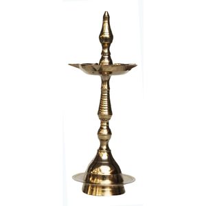 PARIJAT HANDICRAFT 5 Face Mini lámpara de aceite de latón hecha a mano 10,2 \ "Pilar Diya para Diwali Pooja Aarti para Puja Diya Pooja Propósito - Product Image 3