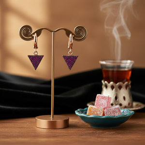 Pendientes Colgantes con Forma Geométrica y Piedra CZ, Hechos a Mano en Turquía, Joyería de Plata de Ley 925 al por Mayor - Product Image 3