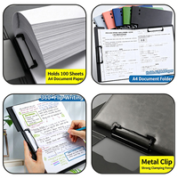 Porte-documents professionnel A4 de Malaisie 315x232mm en PP avec pince métallique pour l'école et le bureau