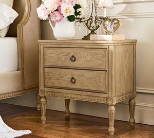 French Vintage Solid Wood 6-Drawer Chest of Drawers &amp; 2-Drawer <strong>Bedside</strong> <strong>Table</strong> with Carved Legs, <strong>Antique</strong> Bedroom Storage Furniture - Product Image 4