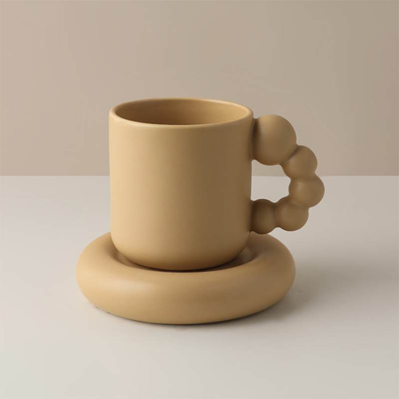 ucheng旋转球柄设计陶瓷咖啡葫芦马克杯大胖杯