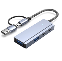 Hub USB + Type-C double tête pour smartphones, tablettes, Nintendo Switch, adaptateur répartiteur 2A/2C (SM-2A2C401, garantie 1 an)