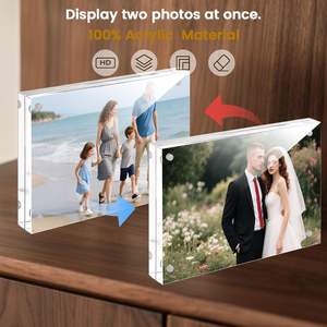 Cadre <span class=keywords><strong>photo</strong></span> magnétique N52 en acrylique transparent épais double face pour bureau, supporte la taille et le logo personnalisés - Product Image 5