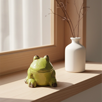 Décoration de table à domicile, belles décorations en porcelaine, sculpture en céramique décorative en forme d'oiseau et de grenouille