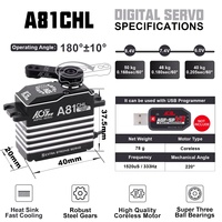 Servo Digital Programable STD A81CHL con Carcasa de Aluminio, Engranajes de Acero de 50 kg, Ultra Resistente, Núcleo HV sin Escobillas