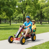 QIQU - Go Kart Comercial de Diseño Tándem de 200x100x70cm para Exteriores, para Lugares con Alto Tráfico, Resistente, con Capacidad para 120 kg