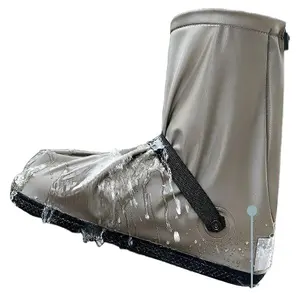 Cubiertas de silicona para zapatos de lluvia Venta al por mayor de cubiertas para zapatos de lluvia PVC turismo al aire libre de tubo alto y cubiertas antideslizantes impermeables para zapatos
