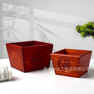 Solid Wood Rice Storage Box Square Stackable Wedding Decoration Fruit Snack <b>Container</b> Cao County Craft - Product Image 1