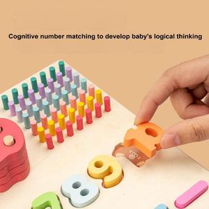 新款蒙特梭利教育木制钓鱼玩具儿童5合1棋盘数学钓鱼数字配对早教儿童玩具 - Product Image 3