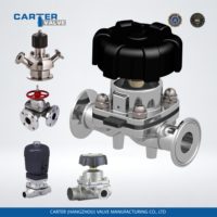 Vanne à diaphragme pneumatique Carter OEM/ODM en fonte, acier moulé, Hastelloy, à bride RF, FF, BW/SW, à souder, manuelle, électrique, Exd, ANSI/JIS/DIN