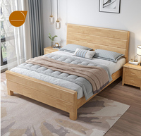 Meubles de chambre à coucher de style chinois personnalisés, lit double simple de taille king, design pour adultes, lit en bois massif, lits en bois
