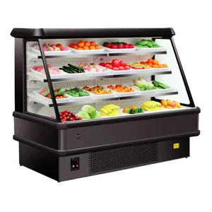 Kimay High Quality Supermarket Refrigerator Oblique Back Side Sliding Door Multideck Display Cooler