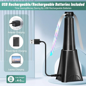 2 packs de ventilateurs à mouches pour table, intérieur, extérieur, portable, ventilateur de pique-nique alimenté par piles, table, restaurant, fête, maison (noir) - Product Image 3