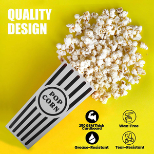 Emballage personnalisé classique à rayures noires avec impression de conteneur de nourriture boîtes à <span class=keywords><strong>pop</strong></span>-<span class=keywords><strong>corn</strong></span> de restauration rapide de poulet petites, moyennes et grandes - Product Image 3