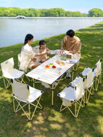 Table pliante portable de haute qualité en acier carbone pour le camping en plein air, les pique-niques, la pêche et les barbecues - Meubles d'extérieur