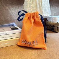 Sac de sport à cordon de serrage en toile 100% coton orange personnalisé pour les voyages en plein air