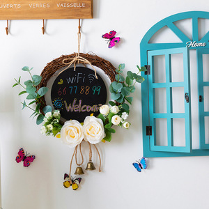 Creative Bois Rotin Petit Tableau Noir Tactile Salon Mur Ornements <span class=keywords><strong>Maternelle</strong></span> Restaurant Décor - Product Image 1