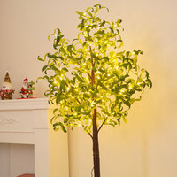 1,5M LED-Olivenbaum-Lichterkette mit 220 Warmweißen Glühbirnen Künstlicher Blätterbaum-Lichterkette für Innenräume, Hochzeiten & Weihnachtsdekoration