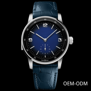 Reloj de Pulsera de Lujo de 42 mm, de Acero Inoxidable de Alta Gama, Elegante, con Segundero Pequeño, Esfera con Degradado Azul, 20 mm, para Negocios, Estilo Antiguo - Product Image 2