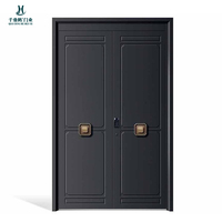 Porte d'entrée extérieure de luxe moderne antivol en acier inoxydable double couche pour villas haut de gamme et appartements (projets d'ingénierie)