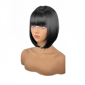 Parrucca Bob Corta Sintetica Naturale per Donna, Ideale per Feste, Halloween, Cosplay e Uso Quotidiano - Product Image 3