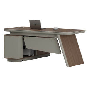 Bureau de direction moderne en bois avec tiroirs pour le travail à domicile, idéal pour les secrétaires, les cadres et les PDG – Mobilier de luxe - Product Image 6