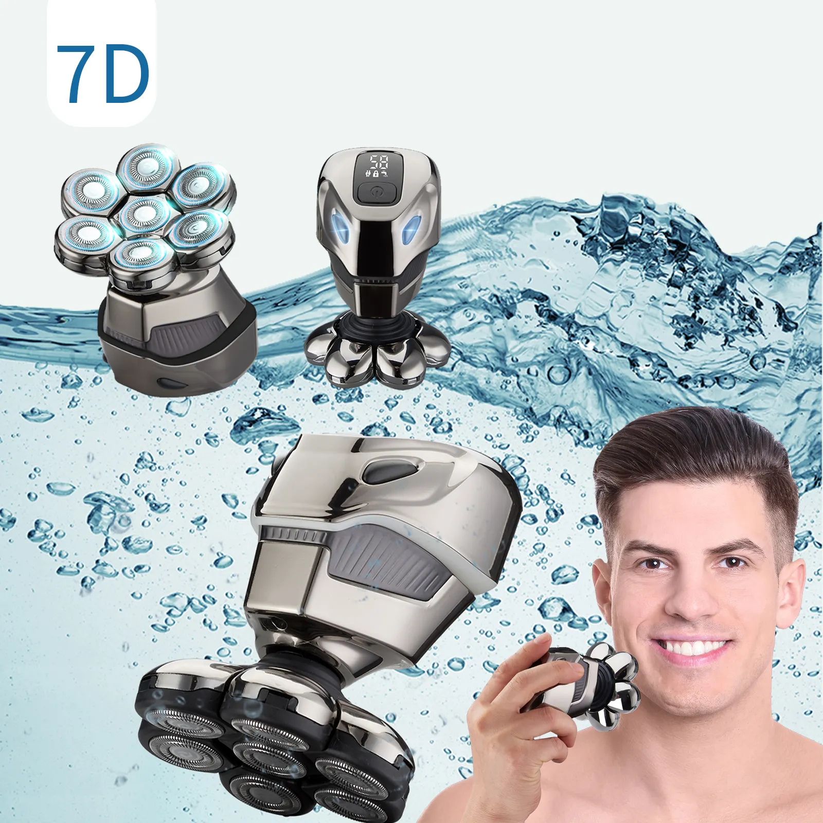 Maquinilla de afeitar eléctrica de cinco cabezales, maquinilla de afeitar eléctrica recargable de alta calidad, 5 en 1, diseño SW-2016