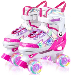 Ruedas ajustables para niñas y niños, zapatos de Patinaje con luces parpadeantes brillantes - Product Image 2