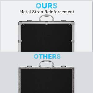 Étui professionnel de voyage personnalisé en aluminium noir avec grille DIY – Échantillon gratuit - Product Image 5