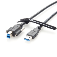 Kabel USB 3.0 A ke B dengan Pengunci Sekrup Ganda, Pelindung Kepang dan Selubung PVC Ramah Lingkungan untuk Penggunaan Kamera Industri