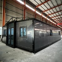 Maison conteneur en acier préfabriquée de luxe moderne, extensible et pliable, de 20, 30 ou 40 pieds, avec salle de bain et cuisine, pour villa