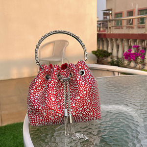 Crystal Shiny Diamonds Bucket <strong>Bag</strong> Gradient Women Handbag Metal Ring Handle Evening <strong>Bag</strong> <strong>Wedding</strong> Party <strong>Clutch</strong> Purse Crossbody <strong>Bag</strong> - Product Image 4
