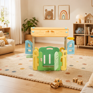 Casa de Juegos de Plástico para Niños, Multifuncional, Casa de Juegos de Simulación para Niños, Área de Juegos Interior para Bebés, Juego de Vallas de Juego para Niños Pequeños - Product Image 3